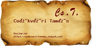 Csákvári Tamás névjegykártya